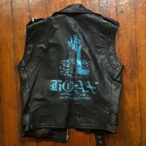 studded and painted punk leather vest